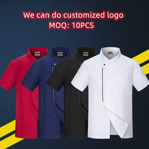 Veste de travail de chef de cuisine d'été Manteau à manches courtes épaissi Cuisine Printemps Automne Hiver Vêtements de chef Uniforme de bar à café - Product Image 2