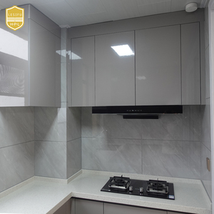 Lesifu 0,7mm 4x8 un solo lado impermeable alto brillo gris HPL hojas laminadas decorativas <span class=keywords><strong>Formica</strong></span> para gabinete - Product Image 2