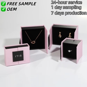 Factory Direct <strong>Sale</strong> Custom pink Double Door Magnetic Ring Necklace <strong>Jewelry</strong> Packaging <strong>Box</strong> - Product Image 2