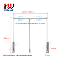 HUAWEI Garde-robe Lifter Amortisseur Tampon Rail Tige de Placard pour Armoire Chambre Quincaillerie Garde-robe Hydraulique Accessoires