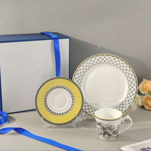 Factory Wholesale Modern Luxury Afternoon Tea <b>Set</b> Ceramic Coffee Cup and Saucer with Gift Box - Product Image 1