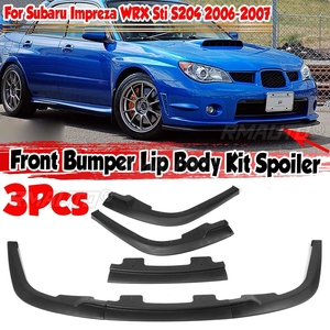 Kit de carrosserie 3 pièces noir mat pour pare-chocs avant, lèvre de spoiler, diffuseur et garniture de protection pour Subaru Impreza WRX Sti S204 2006-2007 - Product Image 1