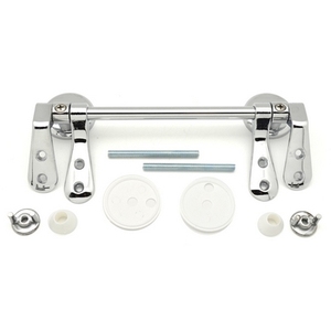 Bisagra de varilla cromada para asientos de inodoro redondos con accesorios de montaje y tornillos - Product Image 1