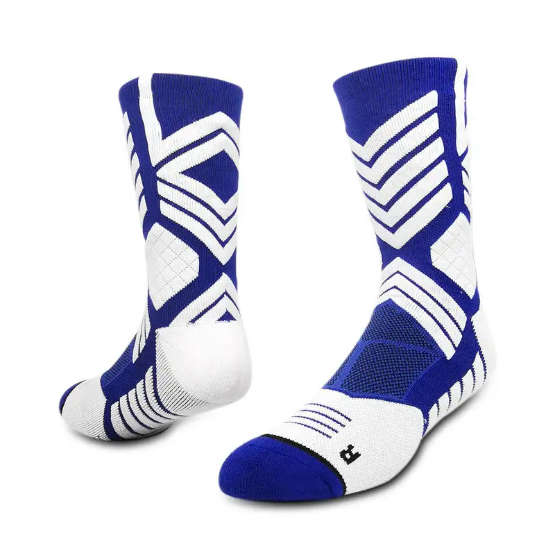 Calzini da calcio sportivi in bianco Unisex con Logo personalizzato all'ingrosso calzini da calcio antiscivolo per bambini da uomo
