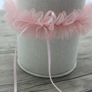<span class=keywords><strong>Jarretière</strong></span> de mariée en tissu résille à volant unique, mini <span class=keywords><strong>jarretière</strong></span> décorative avec nœud long pour mariée - Product Image 2