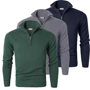 2024 Neue Modelle Herren Thermalbaumwolle hoher Nacken Pullover Strickpullover für Herren