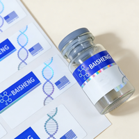 Autocollants holographiques personnalisés et sur mesure, imperméables, en vinyle pharmaceutique, étiquettes de peptides pour l'identification des emballages de flacons