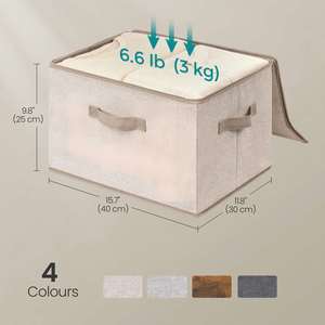 Foldable Bedroom Storage <b>Box</b> Organising Fabric Storage Cube with Lids Storage Baskets for Shelves - Product Image 4