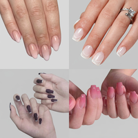 Venta al por Mayor de 24 Uñas Postizas de Calidad Profesional, Estilo Francés, Cortas, Cuadradas, Forma de Almendra, Semimanuales, Acrílicas, para Mujer