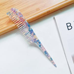 Peigne à cheveux droit en acrylique multicolore antistatique vintage pour femmes - Product Image 5