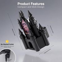 Veilleuse LED LOHAS RGB en forme de château d'église, à changement de couleur, avec lentille diamant, à brancher sur prise murale, décorative 3D pour chambre et salon