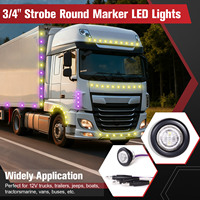 10PCS 3/4" 2 LED Ambre + Violet Double Couleur Rondes Feux de Position Latéraux Clignotants avec Prise Bullet, 12V, IP67