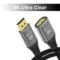 Câble d'extension 8K mâle-femelle, adaptateur convertisseur DP vers DP 1.4V 8K 60Hz
