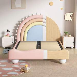 Rosa sognante principessa bambini letto in legno massello imbottito <span class=keywords><strong>cuore</strong></span> Design moderno letto per ragazze adolescenti camera da letto - Product Image 6