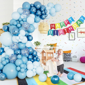 Set de Decoración para Primer Cumpleaños de Bebé, Kit Azul para Niño, Guirnalda de Globos Inflables de Látex para Fiesta, Arco de Globos - Product Image 3