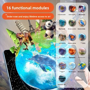 Globe terrestre lumineux HD AR de 32 cm en plastique et métal pour enfants, enseignants et lycéens - Géographie - Product Image 2