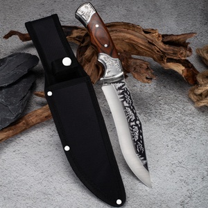 Cuchillo Bowie de Hoja Recta para Camping, Acero Inoxidable, Mango de Madera, 4mm de Grosor, Multiusos, OEM - Product Image 2