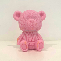 Benutzer definierte Luxus rosa Bären form handgemachte Duft kerze mit Soja Wachs Baumwolle Wick Bulk für Home Decoration Valentinstag Geschenk