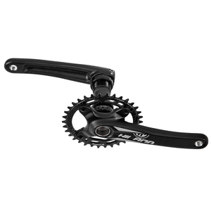 JOYSUN Juego de Bielas de Bicicleta de Montaña <span class=keywords><strong>MTB</strong></span> de Aleación de Aluminio Negro 170mm 104 BCD Hueco Integrado <span class=keywords><strong>para</strong></span> Bicicletas de Montaña y Carretera con Plato de 32/34/38T - Product Image 3