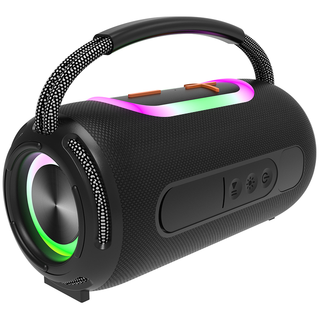 OEM Portable Bt Speaker with RGB Lights, Strong Bass, Handle for Outdoor Camping | AUX/TF Card/USB/FM/TWS Support