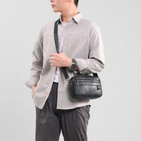 Sac à bandoulière carré tendance pour homme, sacoche portable d'affaires en PU ultra-légère, modèle transfrontalier explosif
