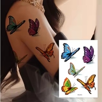Autocollants 3D temporaires tatouages autocollants pour femmes enfants tatouage autocollant papillons et fleurs coloré corps Art qualité cosmétique