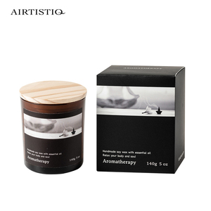 Vela Vintage personalizada de Color ámbar oscuro, cera de soja orgánica Natural, tarro de vidrio ámbar con tapa y caja, venta al por mayor - Product Image 1