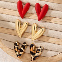Juego de Aretes de Corazón para Mujer, Diseño Clásico, Estilo Lujoso, Aleación, Multipack, para el Día de San Valentín y Fiestas