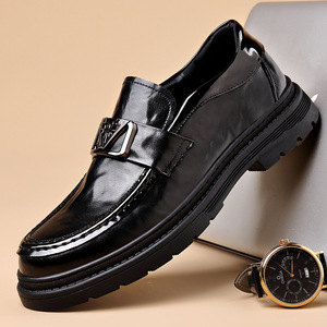 Mocasines de Negocios para Hombre, Parte Superior de Cuero Genuino, Antideslizantes, Elegantes, Zapatos de Oficina, Impermeables, Cómodos, para Todas las Temporadas, de Goma - Product Image 1