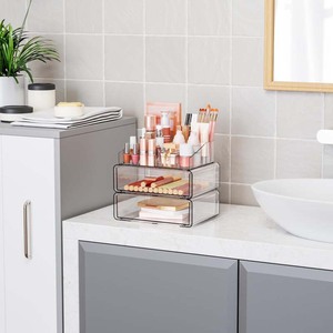 Organizador de Maquillaje Transparente de 3 Niveles con Cajón, Almacenamiento de Cosméticos para Cómoda, Encimera y Baño, para Lápiz Labial, Brochas y Cuidado de la Piel - Product Image 3