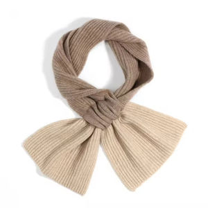 Écharpe longue chic en cachemire, 2 options de couleurs dégradées (café et beige), texture côtelée, respirante et durable, pour homme et femme - Product Image 5