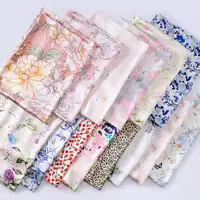 Customized Digital Printed Floral Crepe Tulle Silk Fabrics for Scarves on Sale
