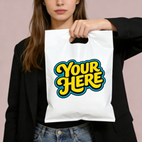 Sac de courses en plastique personnalisé avec poignée et impression de logo, sac de boutique en plastique