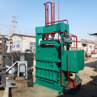 Machine de compression et de cerclage entièrement automatique hydraulique pour déchets de fibres, papier, bouteilles en plastique, pailles et métaux