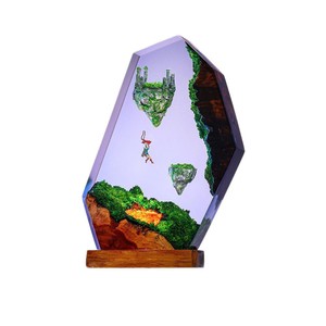 Lampe de nuit décorative en résine colorée gravée à la main Legend Zelda Sky Island Art Déco, ornement de bureau pour anniversaire et festival - Product Image 5