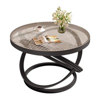 Nouvelle table basse en verre de style moderne et luxueux 2026 pour petit appartement, mobilier de salon, usage domestique, ronde