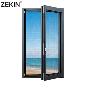 ZEKIN <strong>Windows</strong> and Doors USA Ultra Narrow Glass Tilt and Turn Swing <strong>Window</strong> Hurricane Impact Aluminum Slim Frame Casement <strong>Windows</strong> - Product Image 1