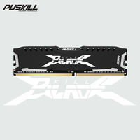 Module de mémoire RAM DDR4 pour ordinateur de bureau PUSKILL, dissipateur thermique noir, performances de jeu, 8 Go, 16 Go, 2666 MHz, 3200 MHz
