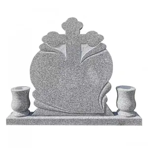 Shengye Factory Natural Marble Granite Heart shaped tombstone wholesale hot sale Europe Style Popular design cemetery headstones