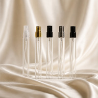 Flacon vaporisateur d'échantillon de parfum en verre de 10 ml, vide, rechargeable, atomiseur à fine brume, testeur de voyage, vente en gros, logo personnalisé