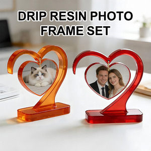 Большие <span class=keywords><strong>3D</strong></span>-формы для фоторамок из смолы, формочки в виде сердца для эпоксидной смолы, силиконовые формы для самостоятельного изготовления персонализированных фоторамок для творчества - Product Image 5