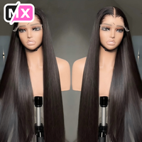 Wig Rambut Manusia Virgin 100% 30 Inci, Wig LACE Depan Penuh 13x4 Rambut Manusia Lurus Alami, Vendor Wig Rambut Remy Lurus Seperti Tulang