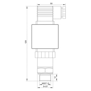 4-20mA 0.5% Hirchman DIN43650A Áp Lực Đầu Dò 2-600bar Thép Không Gỉ Máy Phát Áp Lực Với Kỹ Thuật Số Hiển Thị LED - Product Image 4