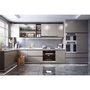 Prix d'usine, armoires de cuisine modernes en contreplaqué laqué de luxe sur mesure, nouveaux styles, ensemble modulaire 2223, îlot de cuisine moderne - Product Image 5