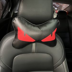 Oreiller de voiture de luxe de marque de créateur avec yeux brodés en forme de démon, bleu, rouge, orange, jaune, oreiller de tête pour voiture - Product Image 5