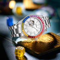 ONOLA 3839 Montre tourbillon neuve, montres mécaniques, qualité luxueuse, lumineuse, montre pour homme en acier inoxydable