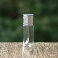 Récipients tubulaires de poudre de médecine en verre transparent de 15ml stockage pratique flacon en verre ambré bouchon à vis couvercle en aluminium bouteilles en verre