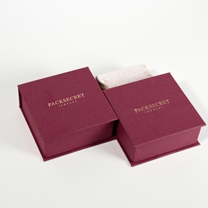 PackSecret High Quality Custom Gold Logo <b>Book</b> Style Red Wine Jewelry Gift Boxes Magnetic Closure Earring Jewelry <b>Box</b> - Product Image 4
