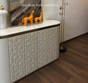 Chất Lượng Cao Hiện Đại Phòng Khách Sang Trọng Da Bìa Tủ Buffet Đá Cẩm Thạch Đứng Đầu Sideboard - Product Image 5