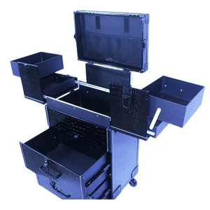 יופי מקצועי איפור רכבת מארז קופסת ספר עם מגירות מארז לק ארגונית אחסון לעיצוב ציפורניים בעגלה - Product Image 2